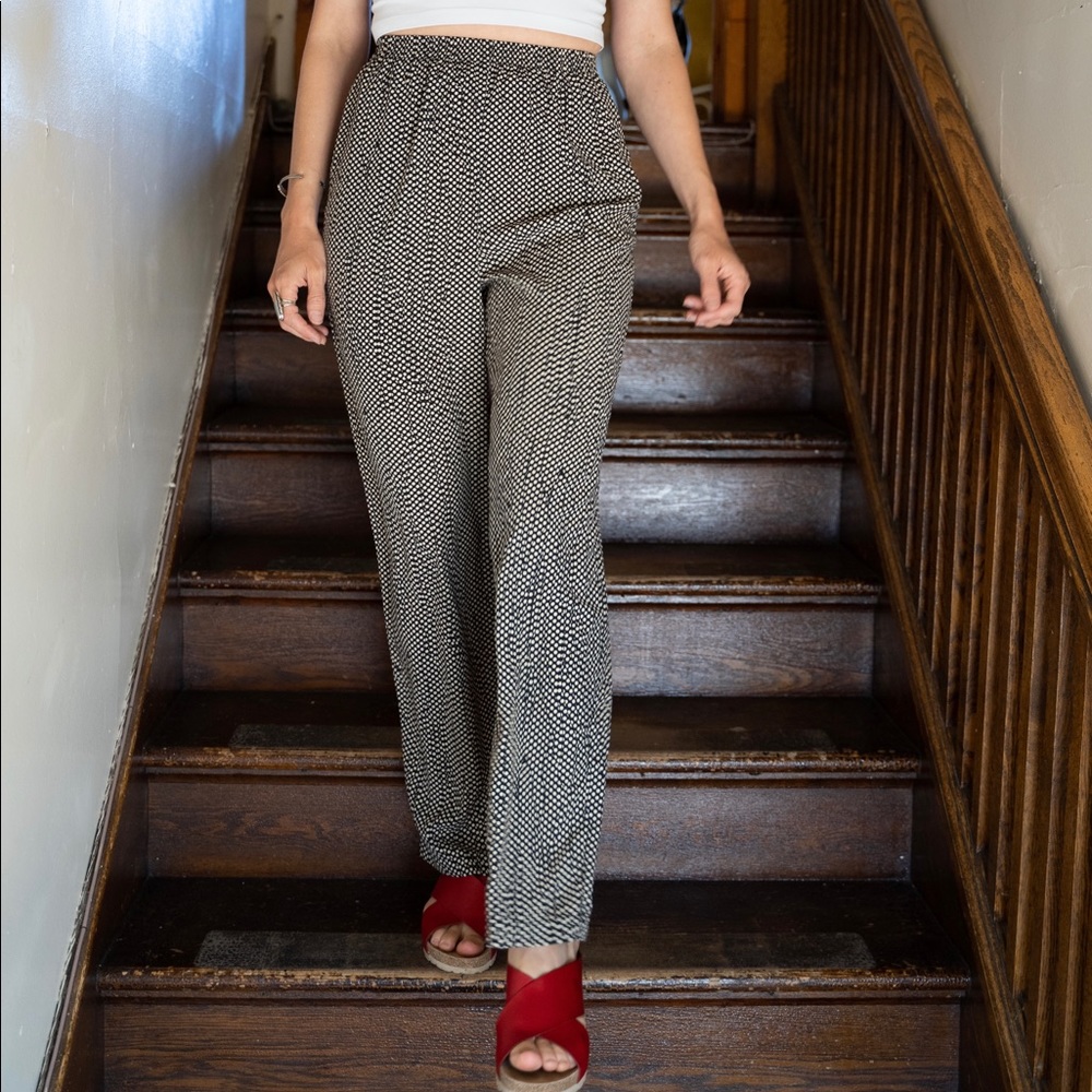 Flowy, Pull-On, High-waisted, Polka Dot Pants